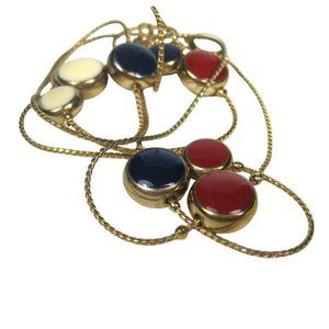 Satellite Floating Necklace 30  Inch Goldtone Chain Vintage 90s Strand Jewelry